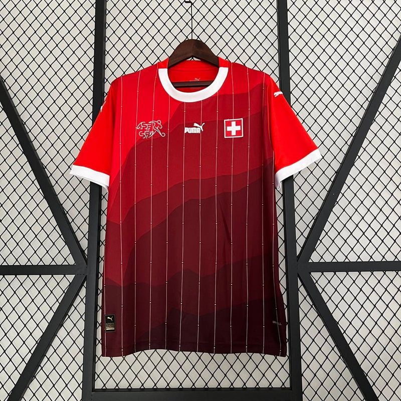 Camisola SuÍça vermelha home Euro 2024