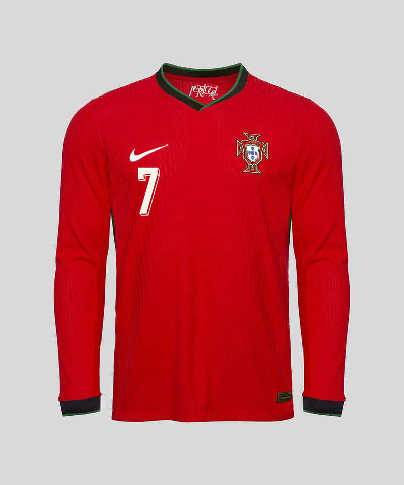 Camisola Portugal vermelha manga longa home Euro 2024